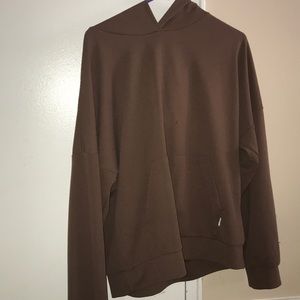 Brown lightweight pullover hoodie